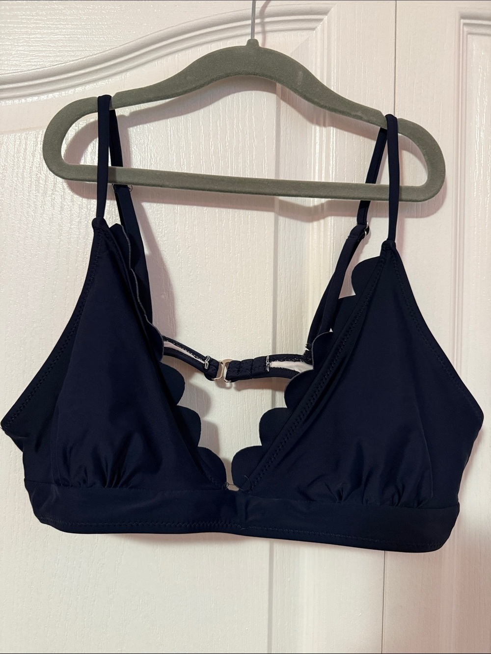Source Unknown Navy Scalloped Triangle bikini top